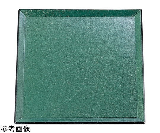 福井クラフト 耐熱A)尺1 羽反布目角盆 グリーンメタ弱SL 15240340 1個（ご注文単位1個）【直送品】