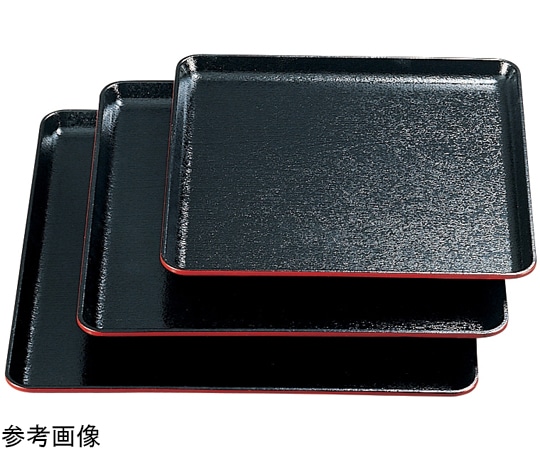 福井クラフト 耐熱FRP)尺0 木目角盆 黒渕朱SL 16010510 1個（ご注文単位1個）【直送品】