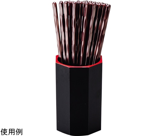 福井クラフト 八角木目箸立(大 φ83)黒天朱 82013600 1個（ご注文単位1個）【直送品】