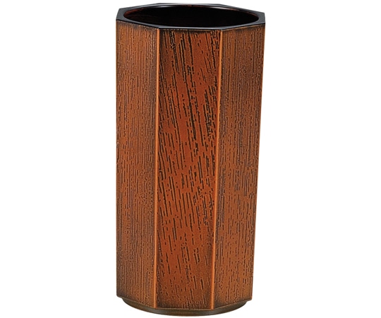 福井クラフト 八角木目箸立(小 φ65)栃天黒 45001030 1個（ご注文単位1個）【直送品】