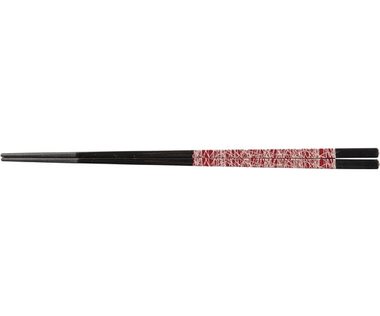 福井クラフト PBT23.7cm 錐頭四角箸 黒/朱帯銀乱糸 30011170 1個（ご注文単位1個）【直送品】