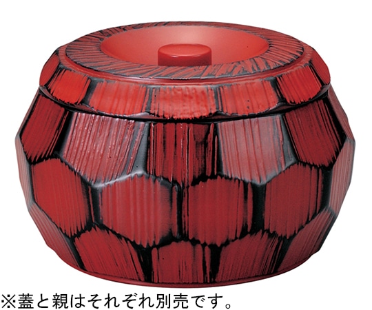 福井クラフト はつり亀甲丼 根来塗(内黒)親 41000182 1個（ご注文単位1個）【直送品】