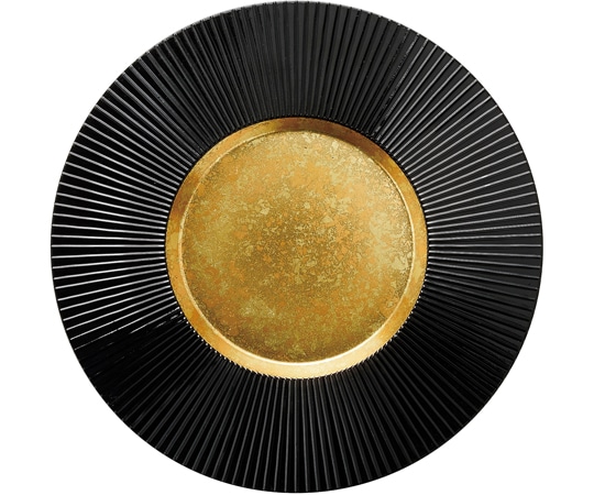 福井クラフト 28cm タービンプレート 二色金箔/リム黒/裏黒塗 75020340 1個(ご注文単位1個)【直送品】