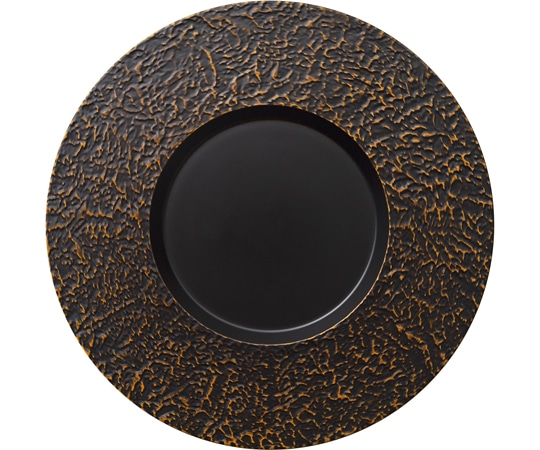 福井クラフト 耐熱28cm ムーンプレート 栃研ぎ出し/裏黒塗 75020380 1個（ご注文単位1個）【直送品】