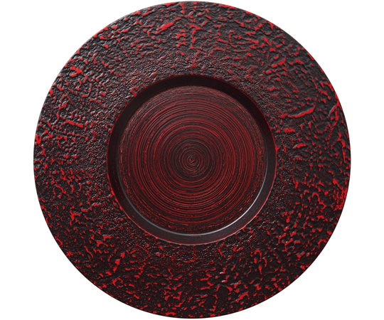 福井クラフト 耐熱28cm ムーンプレート 絞り漆刻/裏黒塗 75020430 1個（ご注文単位1個）【直送品】