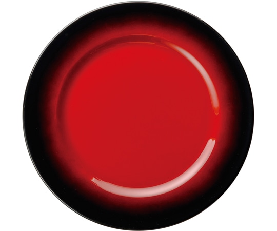 福井クラフト 18cm 丸プレート 朱黒ぼかしSH塗 74011210 1個（ご注文単位1個）【直送品】