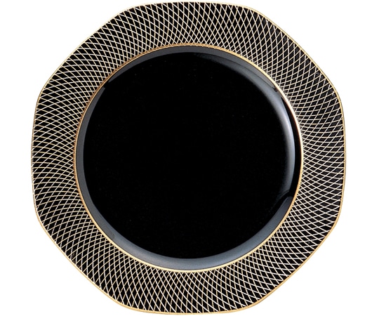 福井クラフト 18cm 八角プレート 金銀武蔵野黒 51401450 1個(ご注文単位1個)【直送品】