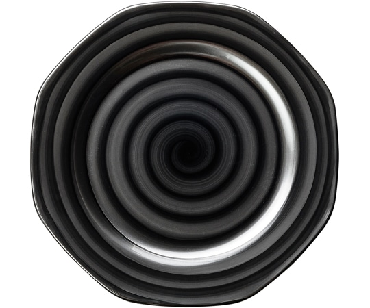 福井クラフト 18cm 八角プレート 銀渦 74011270 1個(ご注文単位1個)【直送品】