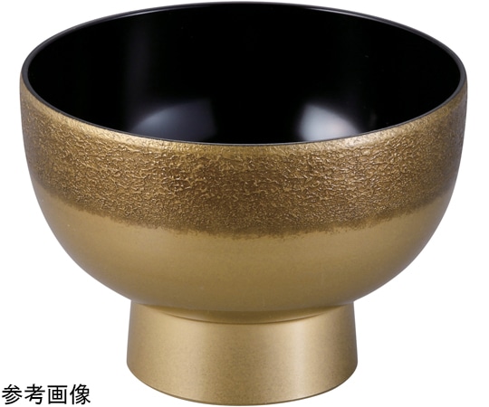 福井クラフト 4.3 河和田椀 絞り墨入れ金内黒 33503490 1個（ご注文単位1個）【直送品】