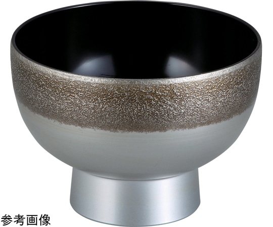 福井クラフト 4.3 河和田椀 絞り墨入れ銀内黒 33503510 1個（ご注文単位1個）【直送品】