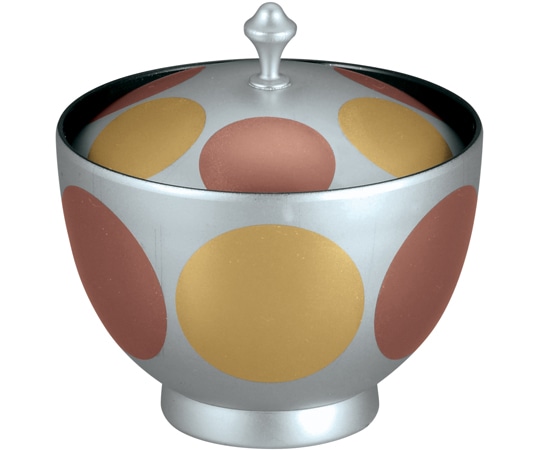 福井クラフト 御所車椀(蓋親)銀内黒/金銅日月 33503740 1個（ご注文単位1個）【直送品】