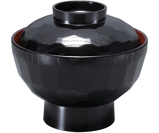 福井クラフト TA亀甲丼(大)黒内朱(蓋親) 41000320 1個（ご注文単位1個）【直送品】