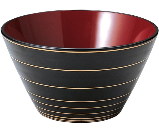 福井クラフト クイーン鉢 黒金ライン 内朱 70010350 1個（ご注文単位1個）【直送品】