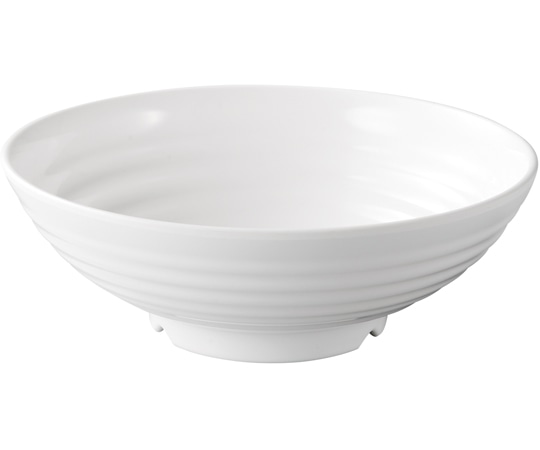 福井クラフト メラミン φ24.1 羽衣千筋麺鉢 白グロス 51025270 1個（ご注文単位1個）【直送品】