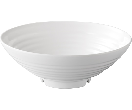 福井クラフト メラミン φ26.3 羽衣千筋麺鉢 白グロス 51025280 1個（ご注文単位1個）【直送品】