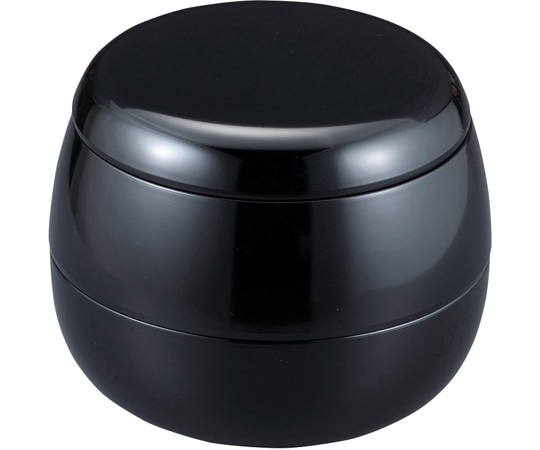 福井クラフト 6寸 達磨型二段弁当(仕切無)黒内朱 21006170 1個（ご注文単位1個）【直送品】