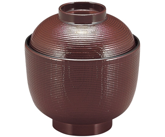 福井クラフト 耐熱千筋ケヤキ吸物椀(蓋親)溜 内黒 32600230 1個（ご注文単位1個）【直送品】