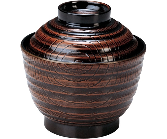 福井クラフト 3.5寸 乱引木目小吸椀(蓋親)栃 12023250 1個（ご注文単位1個）【直送品】