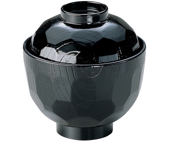 福井クラフト 光亀甲小吸椀(蓋親)黒 35000020 1個（ご注文単位1個）【直送品】