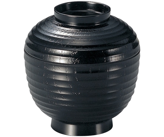 福井クラフト 堤灯木目小吸椀(蓋親)総黒 33100070 1個（ご注文単位1個）【直送品】