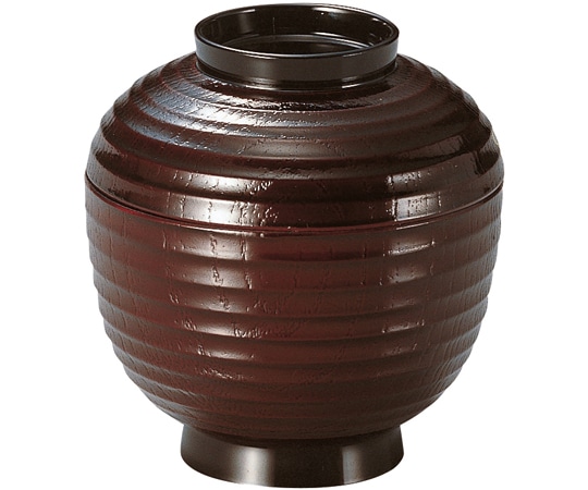 福井クラフト 堤灯木目小吸椀(蓋親)溜内黒 33100080 1個（ご注文単位1個）【直送品】