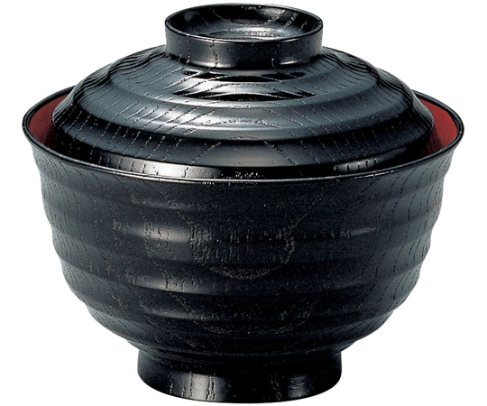 福井クラフト 3.5寸 飛竜乱引き椀(蓋親)黒内朱 33100150 1個（ご注文単位1個）【直送品】