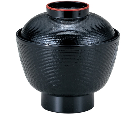 福井クラフト 積楽千筋ケヤキ椀(蓋親)黒天朱 12017070 1個（ご注文単位1個）【直送品】