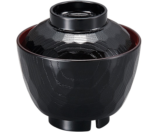 福井クラフト 耐熱ピース亀甲椀(中)黒内朱天黒 30004180 1個（ご注文単位1個）【直送品】