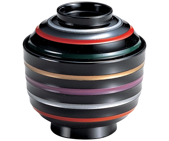 福井クラフト 駒筋小吸物椀 黒アヤ紐 35030420 1個（ご注文単位1個）【直送品】