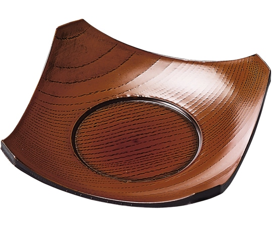 福井クラフト 隅切茶碗蒸皿 ケヤキ塗 81258301 1個（ご注文単位1個）【直送品】