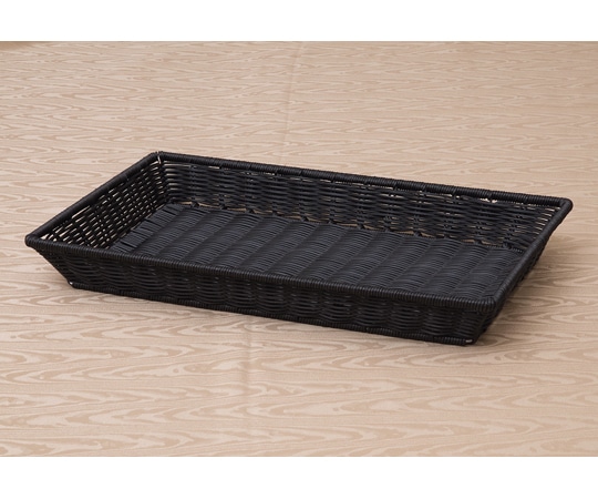 福井クラフト PP長角バスケット 1/1ブラック(浅) 70022610 1個（ご注文単位1個）【直送品】
