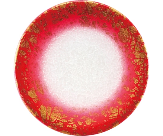 福井クラフト A150寿司皿 アクア レッド金雲 13000161 1個（ご注文単位1個）【直送品】