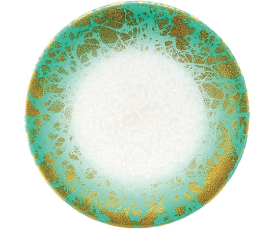 福井クラフト A150寿司皿 アクア 緑金雲 13000163 1個（ご注文単位1個）【直送品】