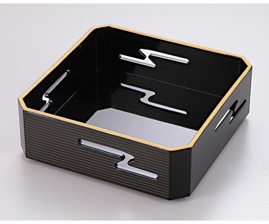 福井クラフト 3.5寸 隅切すかし鉢 黒天金 54300490 1個（ご注文単位1個）【直送品】