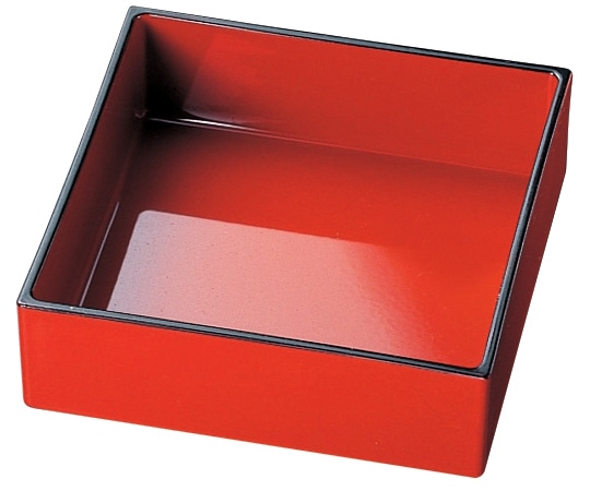 福井クラフト 角鉢 内外朱天黒 22210490 1個（ご注文単位1個）【直送品】