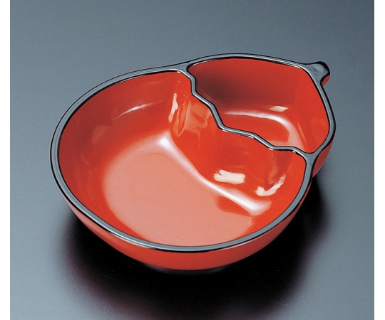 福井クラフト 仕切付ひさご 鉢 朱天黒 22911410 1個（ご注文単位1個）【直送品】