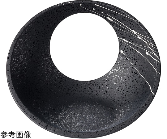 福井クラフト 日月かまくら盛器(小)黒タタキ白乱糸 50023935 1個（ご注文単位1個）【直送品】