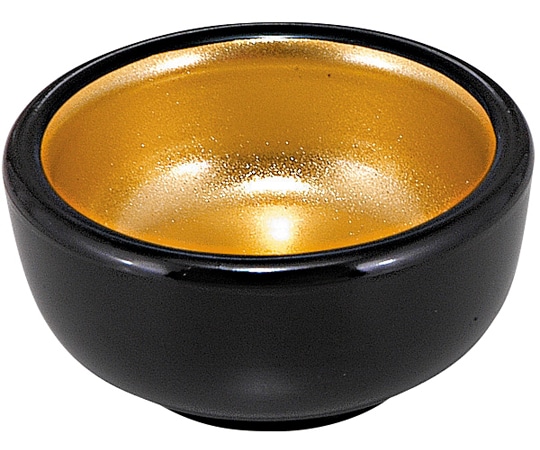 福井クラフト ミニがんこ鉢 黒内金粉蒔 21077170 1個（ご注文単位1個）【直送品】