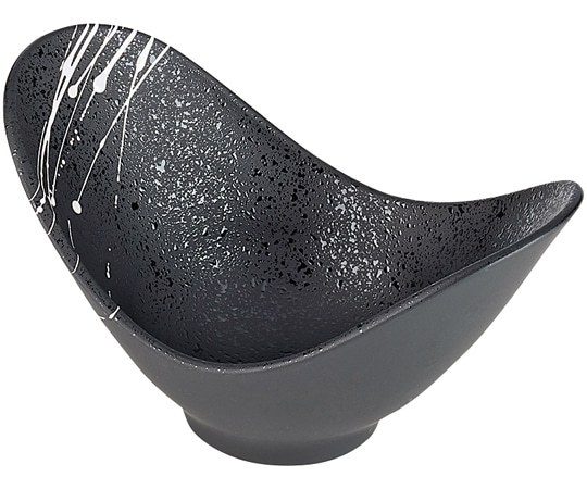 福井クラフト 優彩鉢 黒タタキ白乱糸 50023955 1個（ご注文単位1個）【直送品】