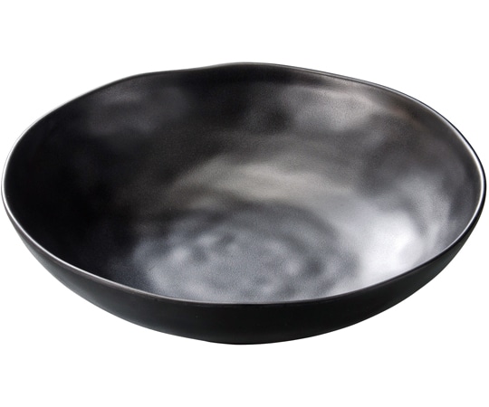 福井クラフト メラミン 31cm 手びねり丸鉢 黒マット 51022610 1個（ご注文単位1個）【直送品】