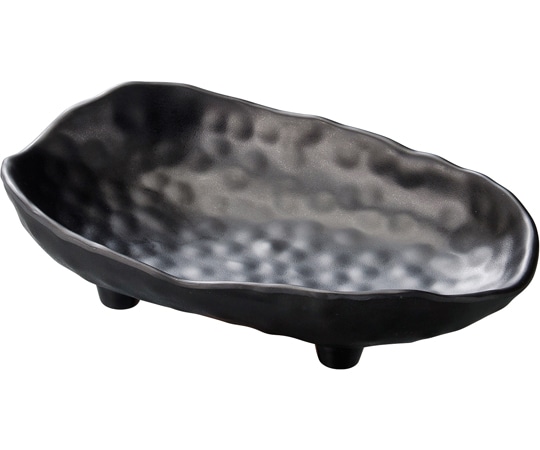 福井クラフト メラミン 31cm 手びねり長鉢 黒マット 51022590 1個（ご注文単位1個）【直送品】