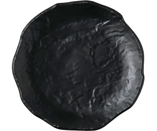 福井クラフト クレーター丸皿 黒マット 20.0cm 51361340 1個（ご注文単位1個）【直送品】