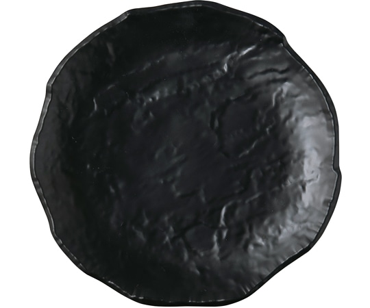 福井クラフト クレーター丸皿 黒マット 25.5cm 51361350 1個（ご注文単位1個）【直送品】