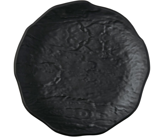 福井クラフト クレーター丸皿 黒マット 32.5cm 51361370 1個（ご注文単位1個）【直送品】
