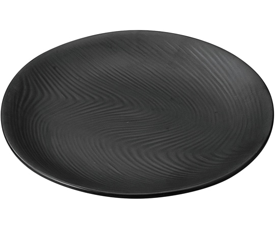 福井クラフト メラミン φ26.3波筋目丸皿 黒マット 75005770 1個（ご注文単位1個）【直送品】