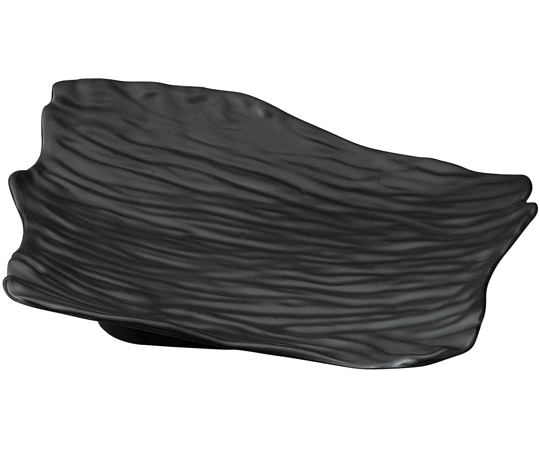 福井クラフト メラミン 38cm 手びねり吹上げ盛皿 黒マット 75006320 1個（ご注文単位1個）【直送品】