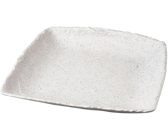 福井クラフト 295石削り変形角皿 粉引 80521995 1個（ご注文単位1個）【直送品】