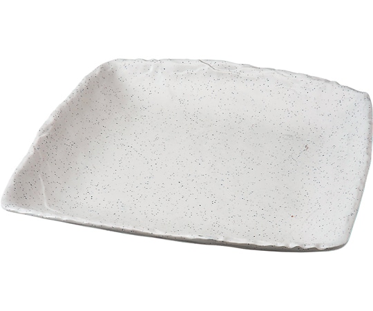 福井クラフト 370石削り変形角皿 粉引 80522015 1個（ご注文単位1個）【直送品】