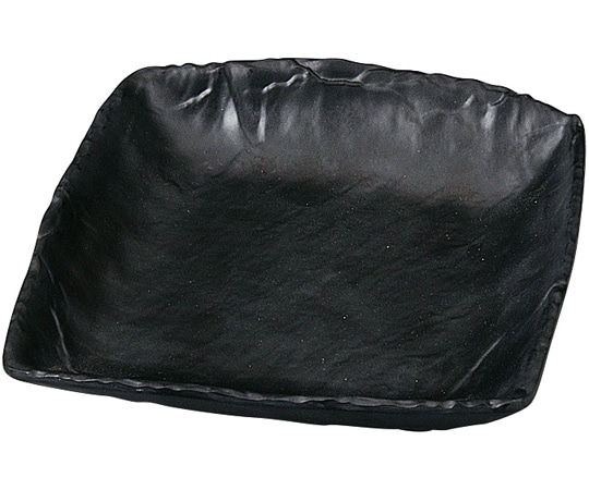 福井クラフト 144石削り変形角皿 黒マット 80521960 1個（ご注文単位1個）【直送品】