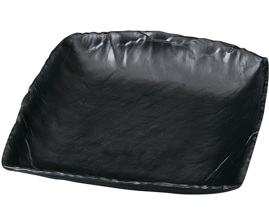 福井クラフト 193石削り変形角皿 黒マット 80521970 1個（ご注文単位1個）【直送品】